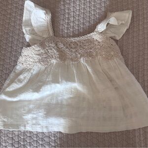 Zara Cream Kids Blouse with Lace Detail